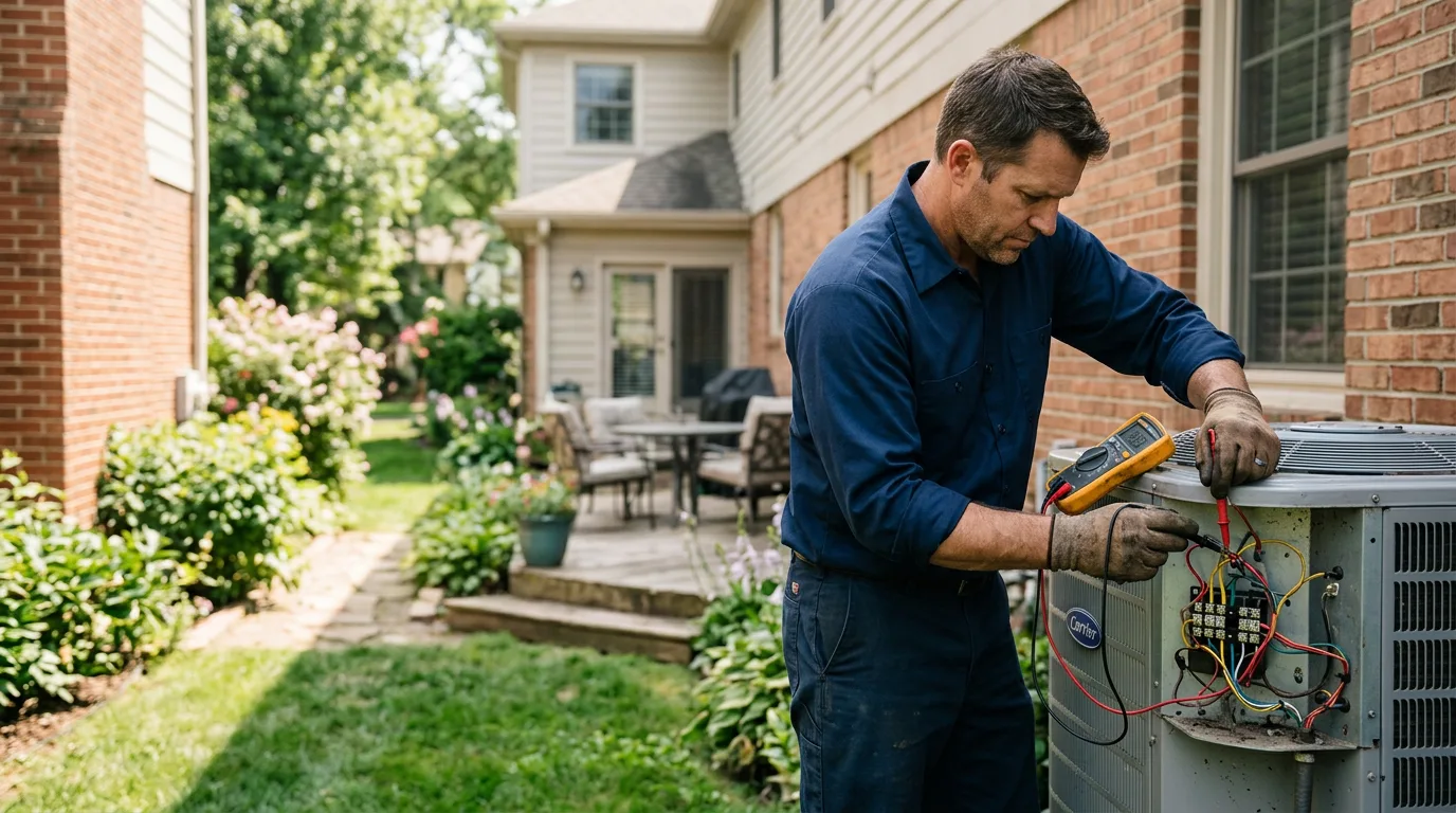 HVAC technician working near Le Roy, NY